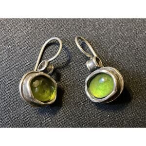 Vintage Silpada Daintree Green Quartz 925 Sterling Pierced